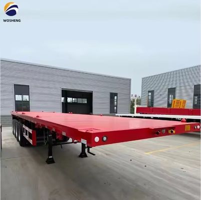 40ft platbedcontainer platbedhalve trailer met 2&quot; of 3,5&quot; King Pin en 3 of 4 assen