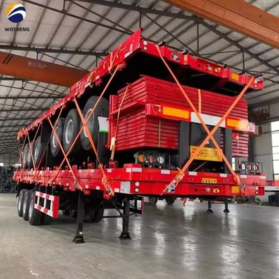 40ft platbedcontainer platbedhalve trailer met 2&quot; of 3,5&quot; King Pin en 3 of 4 assen