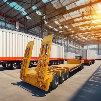 40ft 100 ton laag bed half-trailer De beste optie voor container- en graafmachines