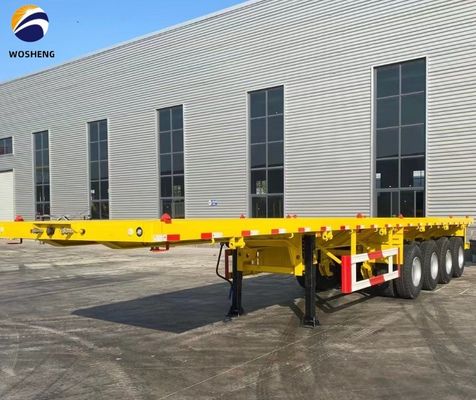 Mechanische ophanging 40ft drieassige platte halfrijtuig voor containers of machines