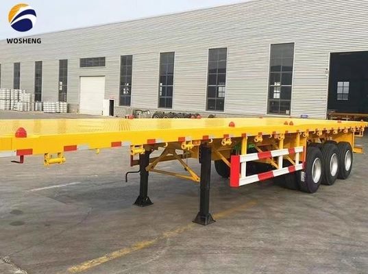 Mechanische ophanging 40ft drieassige platte halfrijtuig voor containers of machines