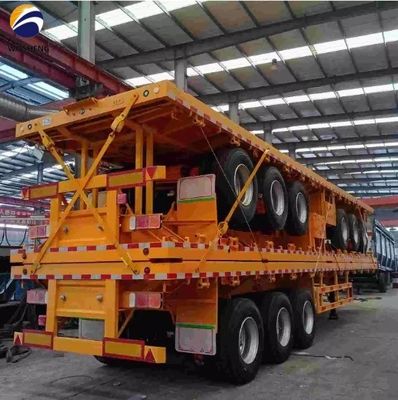 Mechanische ophanging 40ft drieassige platte halfrijtuig voor containers of machines