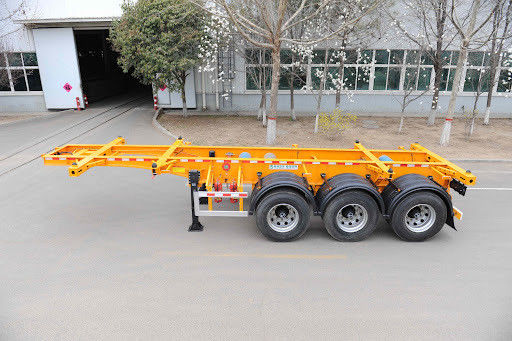 Wosheng 3 axle skeleton half-trailer maximaal laadvermogen 50 ton voor containervervoer