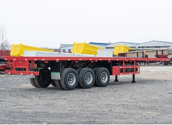 55 ton laadvermogen Container platbed half-trailer 3 as 4 as aanpassing
