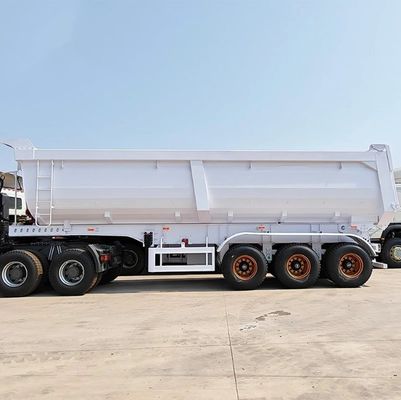 U-vormige hydraulische cilinder met drie assen, dump-kipper, achterste dump-half-aanhangwagen met bladveer