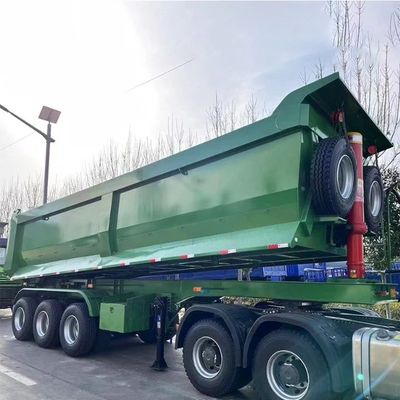U-vormige hydraulische cilinder met drie assen, dump-kipper, achterste dump-half-aanhangwagen met bladveer