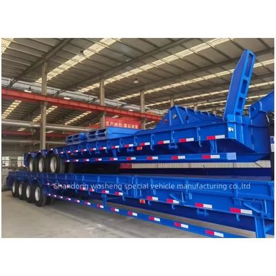 Low Bed Trailers Professionele Custom 3 axles Container Semi-trailer 16000x2500x1100mm