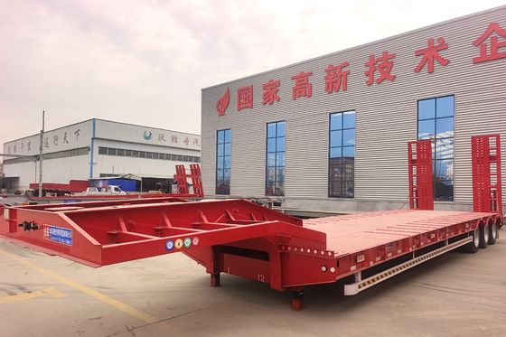 Low Bed Trailers Professionele Custom 3 axles Container Semi-trailer 16000x2500x1100mm