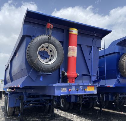Truck Trailer 60 ton Hydraulische achterste dump Semi-trailer met 28 ton zwaar landingsgestel