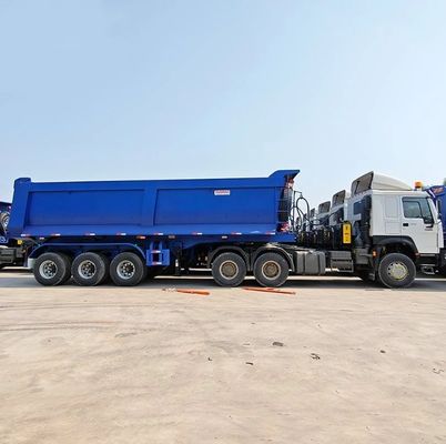 Truck Trailer 60 ton Hydraulische achterste dump Semi-trailer met 28 ton zwaar landingsgestel