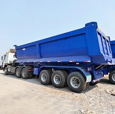 Truck Trailer 60 ton Hydraulische achterste dump Semi-trailer met 28 ton zwaar landingsgestel