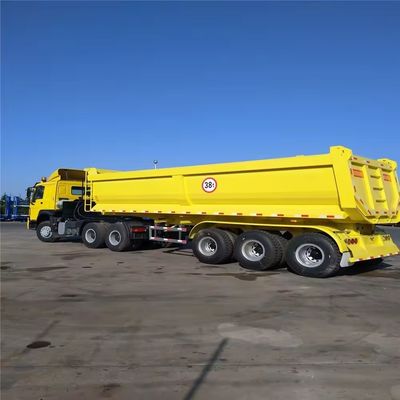 60-100 ton U-type end dump trailer vrachtwagen op verzoek van de klant 9800x2500x3500mm verkoop