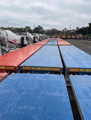 Verkoop 3/4 As 20T-80T Tare Gewicht Flatbed Container Semi-trailer voor binnen het budget