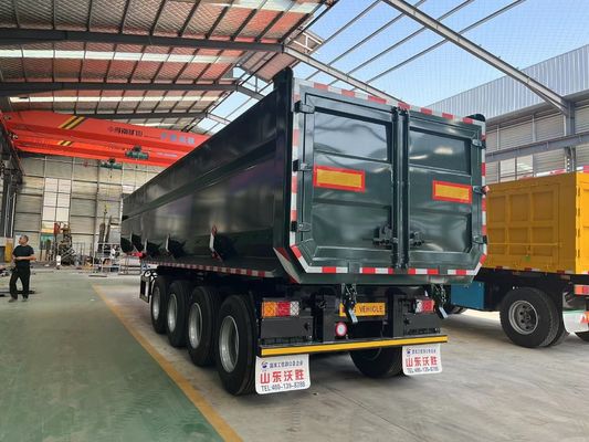 Achterste Dump Semi Trailer 3 Assen FUWA/Wosheng 40-60tons CBM Tipper Tipping Truck Trailers