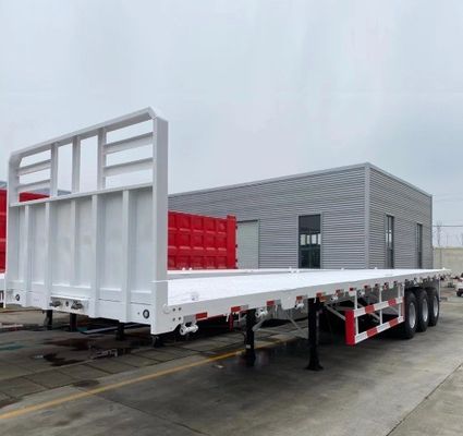 40ft Container Utility Semi-trailer Flatbed Trailer Dual Line Braking System 12R22.5 band
