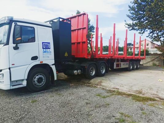 Houtvervoer 3 as 4 as half-aanhangwagen met 60 ton nuttige lading en nieuwste ontwerp