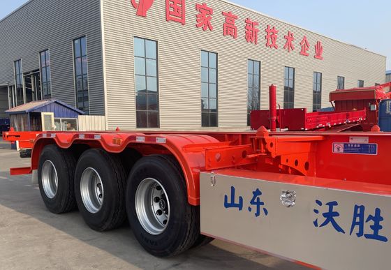 Direct 3 axel Container Skelet Chassis Semi-trailer met Q345B hoofdstraal