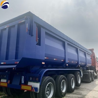 4 assen Hydraulische achterste dump-end kantelende halve aanhanger voor het transport van zandsteen