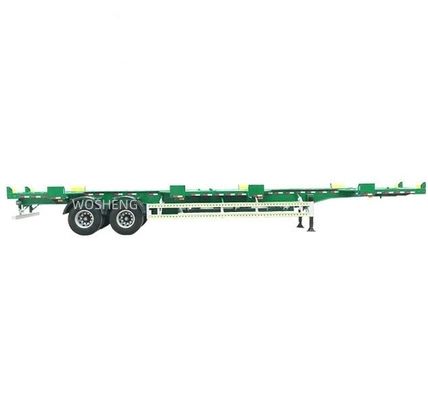 Aanpasbare tweeassige 20ft 40ft skelethalve trailer voor het vervoer van 40ft container