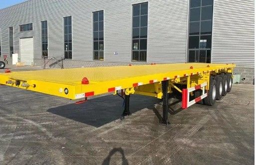 Truck Trailer 20ft 40ft Flat Bed Container Halvtrailer met Dual Line Braking System