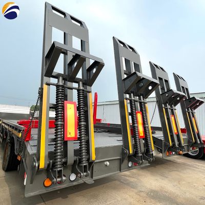 50 ton uitbreidbaar laagbed aanhangwagen verwijderbaar gooseneck lowboy half-aanhangwagen met 4 assen
