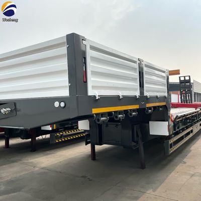 50 ton uitbreidbaar laagbed aanhangwagen verwijderbaar gooseneck lowboy half-aanhangwagen met 4 assen