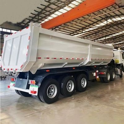 Dubbellijnremsysteem Dumptrailer van 30-40 kubieke meter voor het vervoer van zandsteen en graan