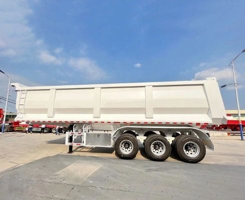 Dubbellijnremsysteem Dumptrailer van 30-40 kubieke meter voor het vervoer van zandsteen en graan