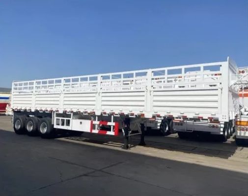 Truck Trailer Hoog hek Veehouderij Dieren Beeste Veevoergoederen Cargo Halvtrailer met 3/4 as
