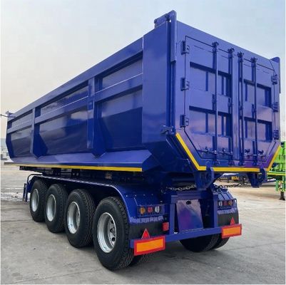 Semi-aanhangwagen 50-80 ton Hydraulische 3 as 4 as 5 as kantelend kantelend kantelend achterste dumptruck aanhangwagen