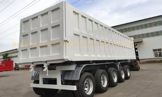 Semi-aanhangwagen 50-80 ton Hydraulische 3 as 4 as 5 as kantelend kantelend kantelend achterste dumptruck aanhangwagen