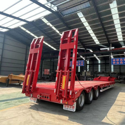 Lucht- of mechanische ophanging lage sleep aanhangwagen voor het transport van graafmachines van 60-120 ton