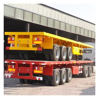 Maximale nuttige lading 20T-80T 40 ft 2 3 assen platgelegen half-aanhanger voor langeafstandsvervoer