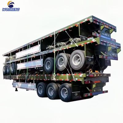 4 as 20FT 40FT platbed Semi Truck Trailer Container Semi Trailer met 12R22.5 banden