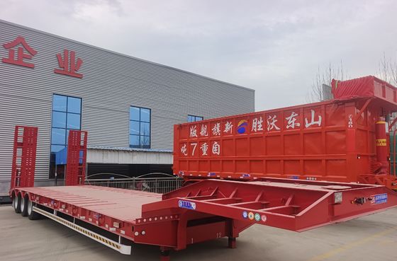 Hoge capaciteit 60-120 ton Gooseneck Low Bed Semi-trailer met goede en 3-5 ascapaciteit