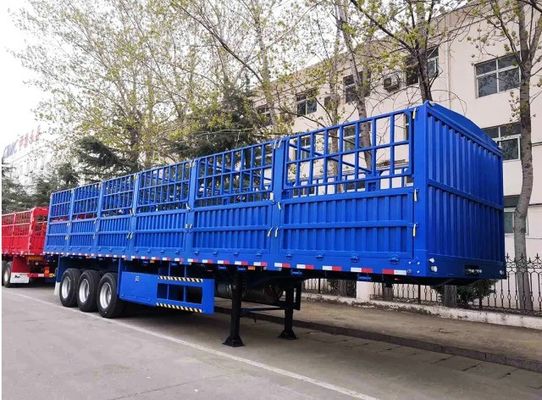 80T zijdewand gesloten aanhangwagen voor het vervoer van bulkgoederen hek halve aanhangwagen 3 assen
