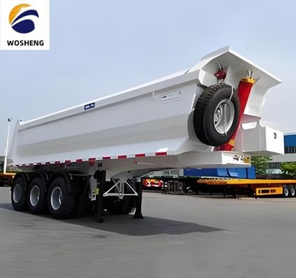 Verzoek van de klant 3/4 assen Hydraulische achterdump half-aanhanger voor transport van zandsteen