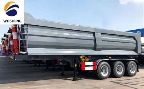 Verzoek van de klant 3/4 assen Hydraulische achterdump half-aanhanger voor transport van zandsteen