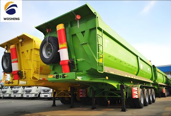 Verzoek van de klant 3/4 assen Hydraulische achterdump half-aanhanger voor transport van zandsteen