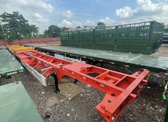 20ft 40ft Skeleton Semi-trailer op verzoek van de havenklant Mechanische ophanging