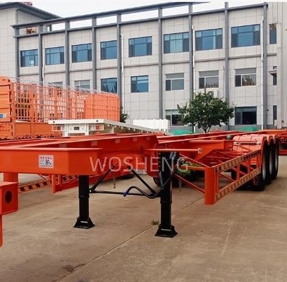 20ft 40ft Skeleton Semi-trailer op verzoek van de havenklant Mechanische ophanging