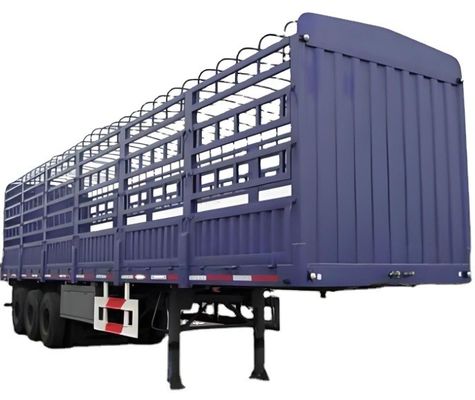 12400X2500X3650mm 3-assige veetexportrailer met hek en 13/16 ton as