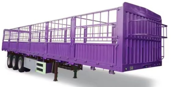 12400X2500X3650mm 3-assige veetexportrailer met hek en 13/16 ton as
