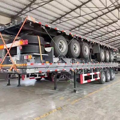 Direct verkoopt 3 assen 50T flatbed 40ft container trailer met aanpassingsopties