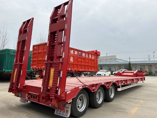 Staal 40-100TON Container Truck Trailer Gooseneck Low Loader Semi-trailer met 4 assen