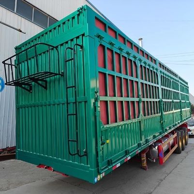 3 assen rooster aanhangwagen voor groenten bulk vracht vervoer Dieren vervoerder half-aanhangwagen