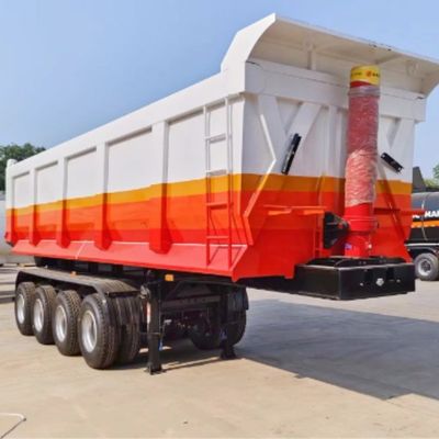 3/4/5as Tilting Tipping Tipper achterste dump halve aanhangwagen voor zandsteen graan transport