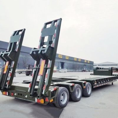 120T capaciteit laag bed vrachtwagen half aanhangwagen hanger lucht of mechanische met garantie
