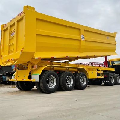 Duurzame 40 kubieke 3 as U-vorm achterste dump half-aanhanger voor bouwmateriaal