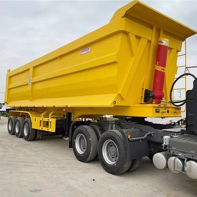 Duurzame 40 kubieke 3 as U-vorm achterste dump half-aanhanger voor bouwmateriaal
